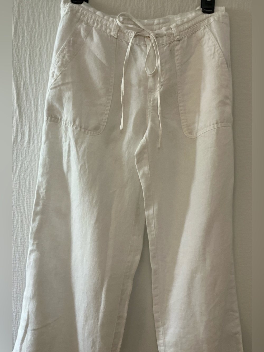 NWOT Lauren Ralph Lauren 100% Linen Wide Leg Drawstring Pants White